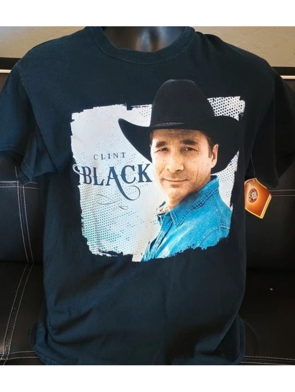 Vintage Clint Black Tour Concert 2-Sided Black T-Shirt Men’s Size M